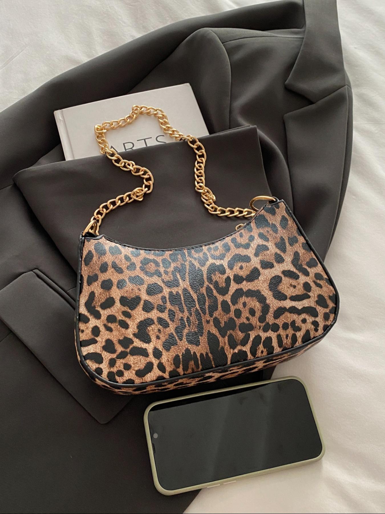 Women's Fashionable Leopard Pattern Crossbody Bag, Casual Versatile Hobo Shoulder Bag for Work & Daily Used, Trendy All-match Commuter Bag
