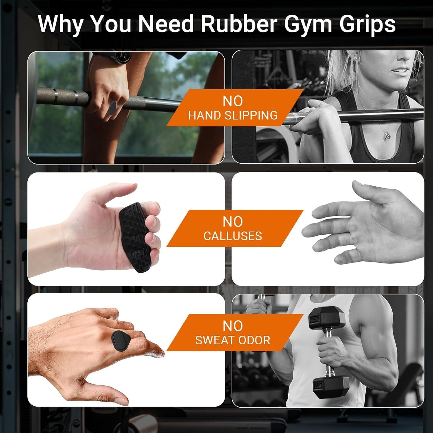 Weight Lifting Grips, Anti-Slip Training Hand Grips, Ergonomic Rubber Hand Protectors, Suitable for Weightlifting, Pull-Ups, Gym Training and Fitness Workouts, for Men and Women