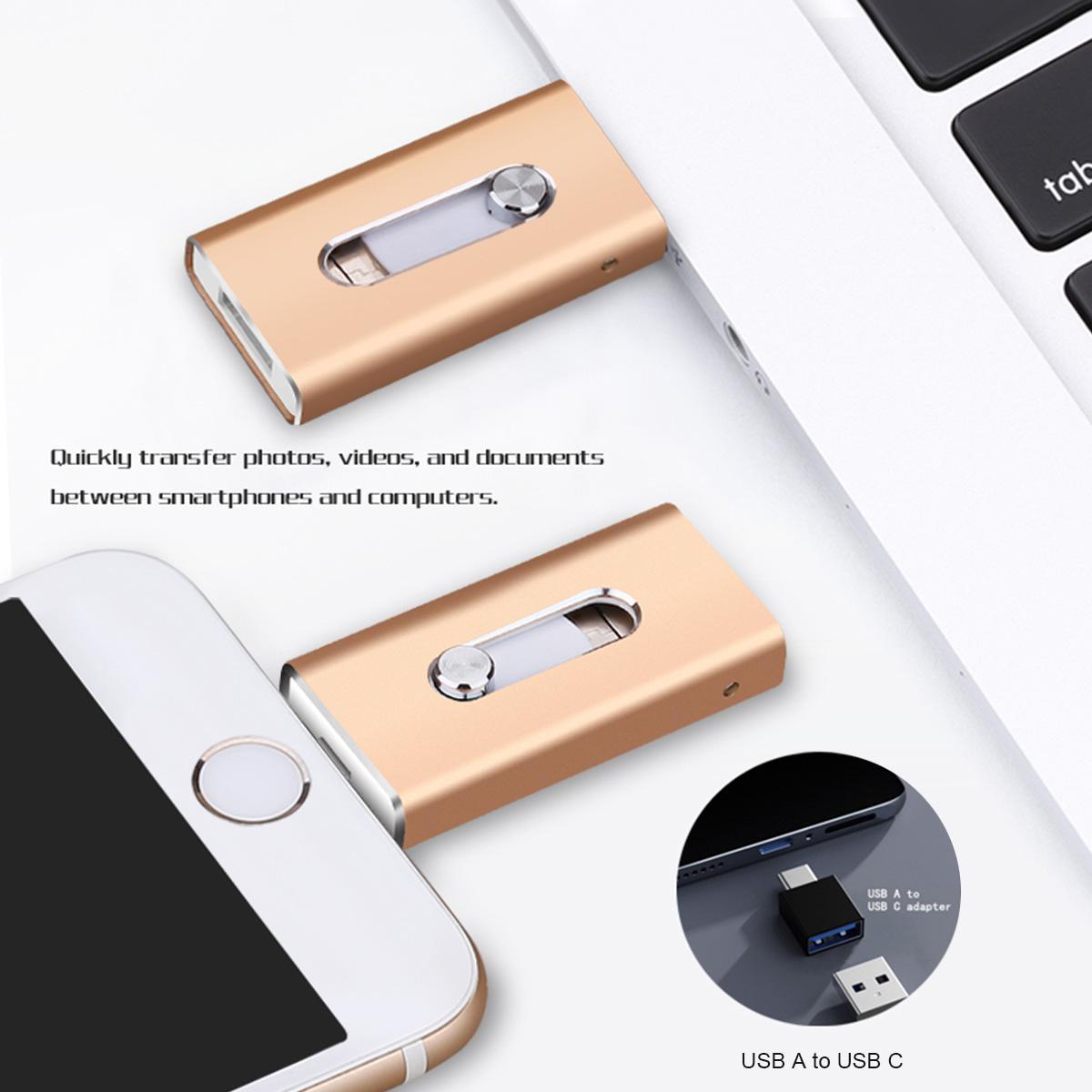 1TB USB Flash Drive for iPhone Photo Stick, Memory Stick Portable External Storage Thumb Drive, Supports USB-C, Compatible with iPhone17/16/15 Android & MAC Computers