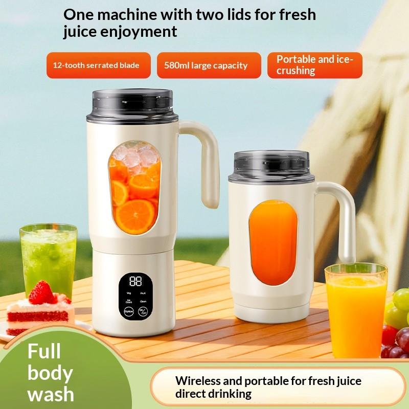 Portable USB Rechargeable Juicer, Small Juice Maker for Smoothies and Milkshakes, Mini Ice Crusher, 4 Modes, 580ML Capacity, Easy Clean, Travel Friendly