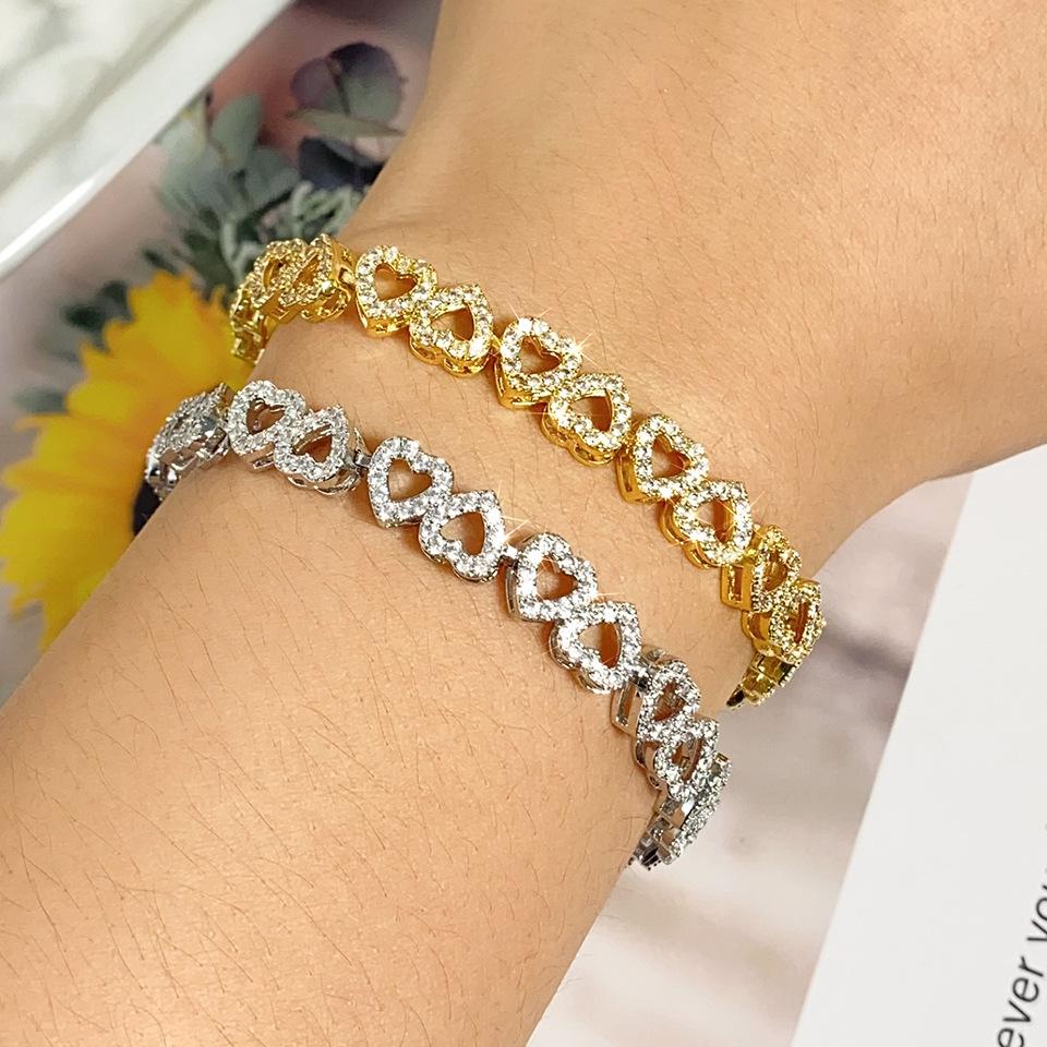 Women's High-Grade Diamond Bracelet Simple Affordable Luxury Fashion Style Women's High-Grade Super Flash Gift Love Adjustable