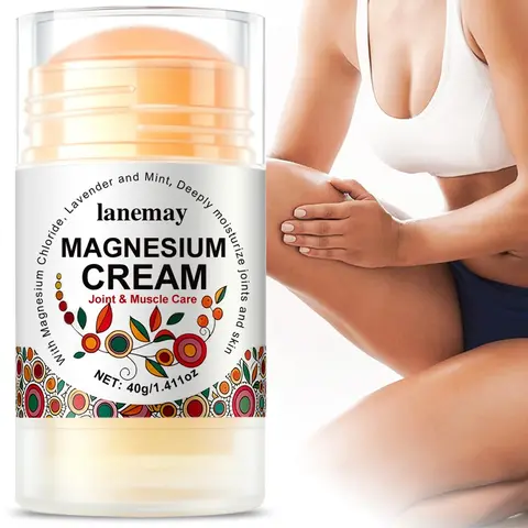 40g - Magnesium Body Recovery Cream - Soothing 3% Menthol Moisturizing Blend Formula with Natural Oils and Tea Tree - For Post-Activity Muscle Refreshment Moisturizer Body Care Product