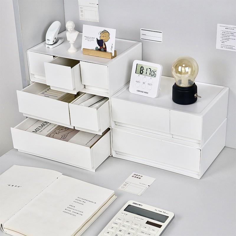 Desktop Storage Box, Plastic Organizer, Makeup Drawer Sorter, Stackable Multi-Layer, Jewelry Holder, Desk Accessories Tray