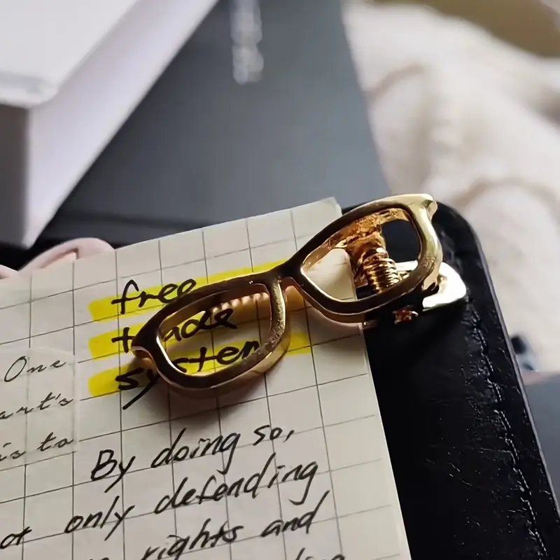 Mini Eyeglass Shape Book Clips, 4cm Long Small Clamps, Hand Account Pins, Bookmark Holder, Binder, Organizing, Creative Gift