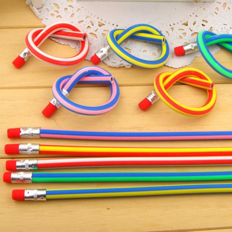 Random 6/12/24 Pieces Transformable Pencils, Creative Stationery for Students, Bendable Writing Pens, Soft Erasable Pencils