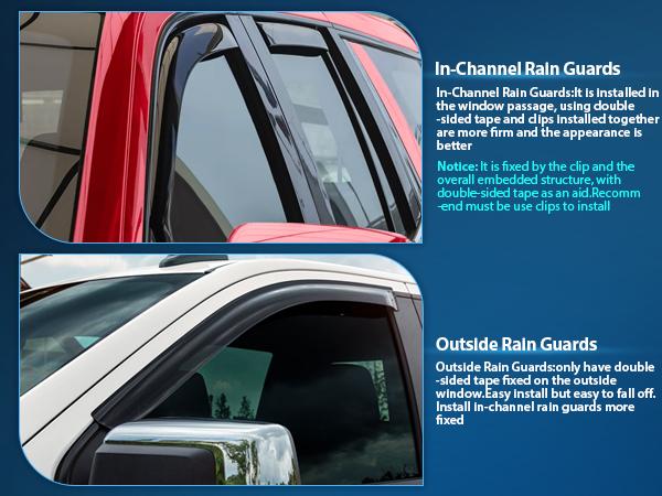 Nilight Durable in Channel Rain Guards for Chevy Suburban 2021 2022 2023 2024 2025 Window Deflectors, Vent Window Visors-4pcs Auto Accessories Truck  dealsforyoudays
