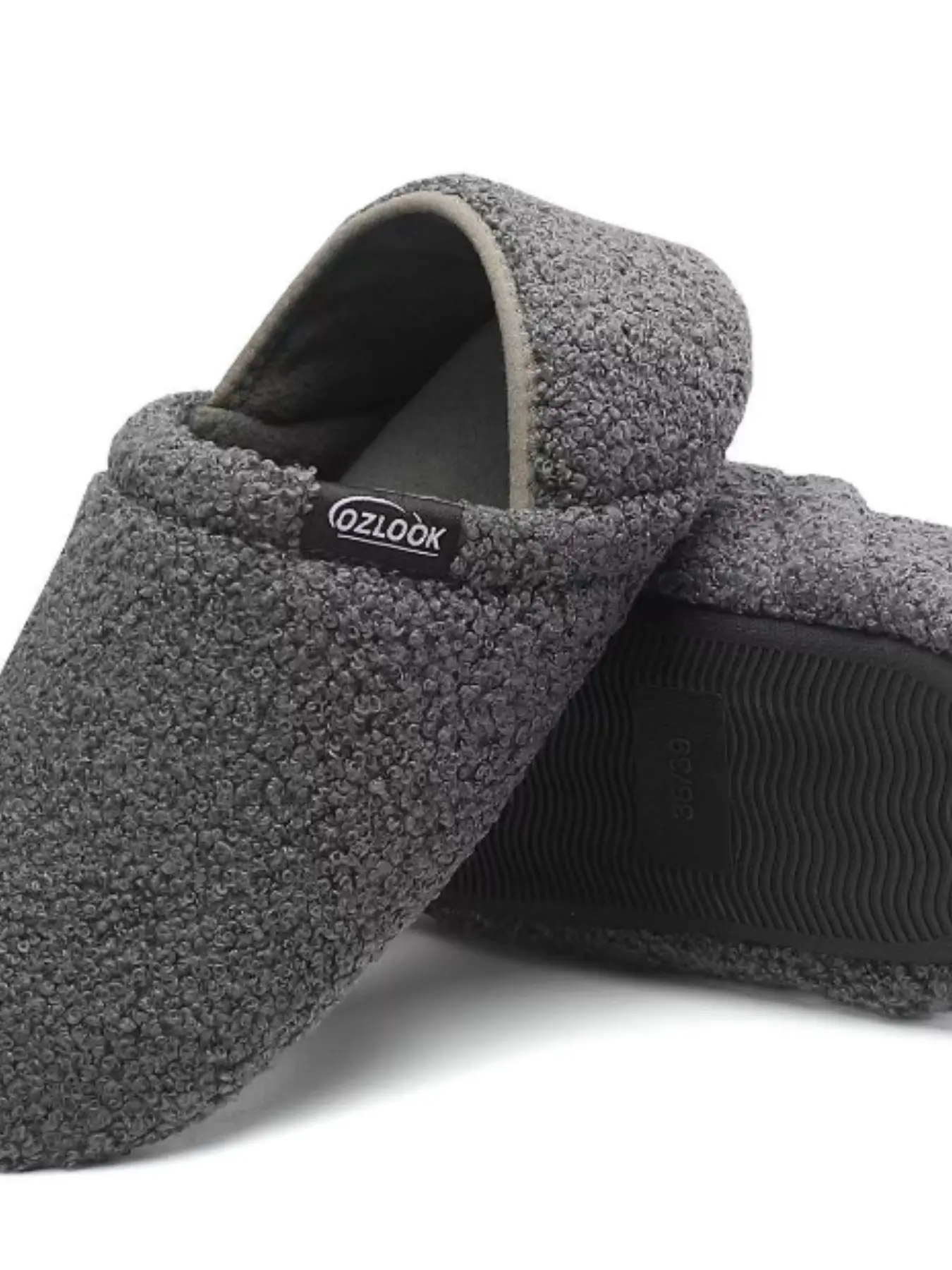 Women's Plush Slip-On Shoes, Rubber Anti-Slip Sole, Indoor Outdoor Use, Warm Cotton Slippers, Casual Style, Less Than Ankle Height