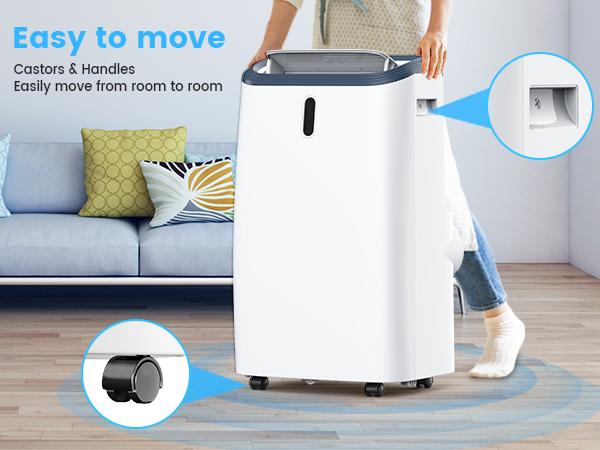 COWSAR 12000BTU-14000BTU Portable Air Conditioner,Portable AC Unit for Room Cools up to 550 Sq.ft-700 Sq.ft, 3 in 1 Air Conditioner Portable with Cooling& Dehumidifier&Fan,Remote Control,24Hrs Timer,3 Fan Speed