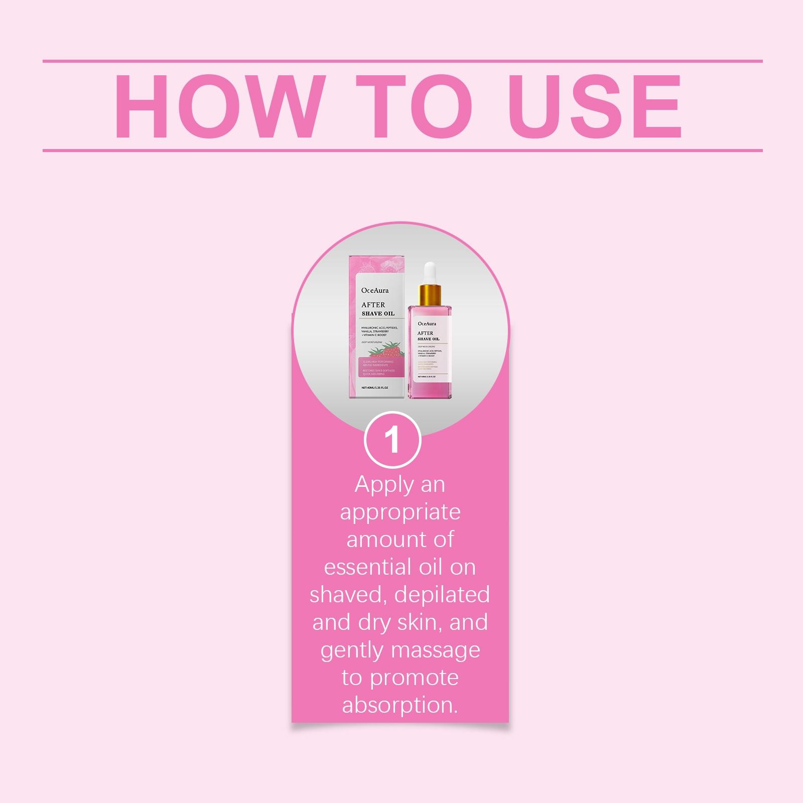 Strawberry Scented Post-Shave Oil, Moisturizes and Smooths Skin, Deep Nourishment, Keeps Skin Hydrated and Soft, Single Item