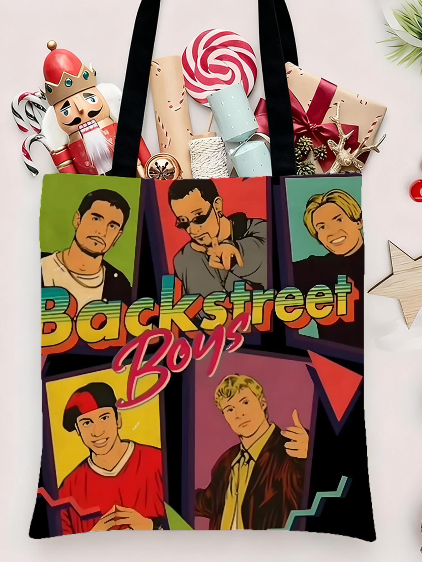 Backstreet Boys band Storage Bags Canvas Shopping Bag Christmas Party Tote Women's Handbag Festive Large Capacity Bag for Outdoor Picnic Party Travel Shopping Anime Crossbody Bags for Boys Girls Students Simple Tote