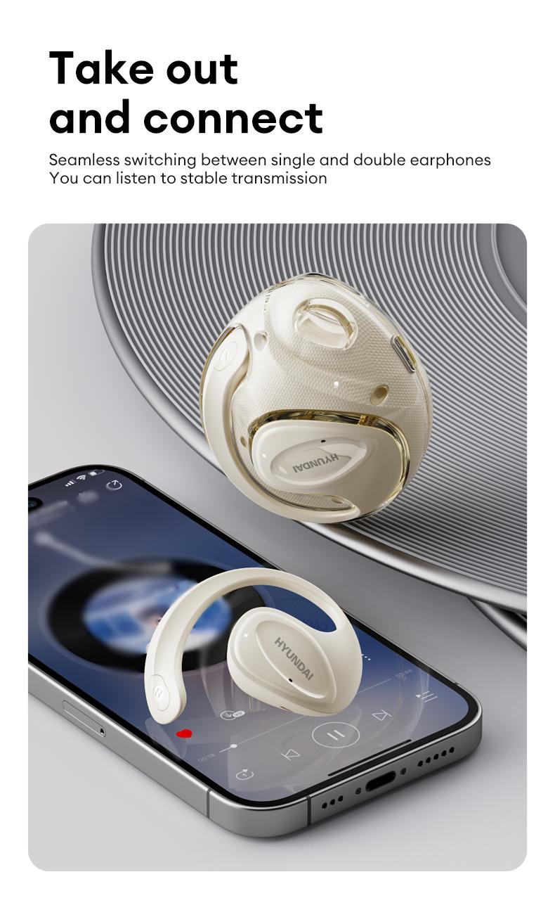 HYUNDAI X15 Ultra Wireless Bluetooth Headset 5.4 OWS Waterproof Sport Headsets Noise Reduction Headphones With Mic Earbuds Automatic Stereo