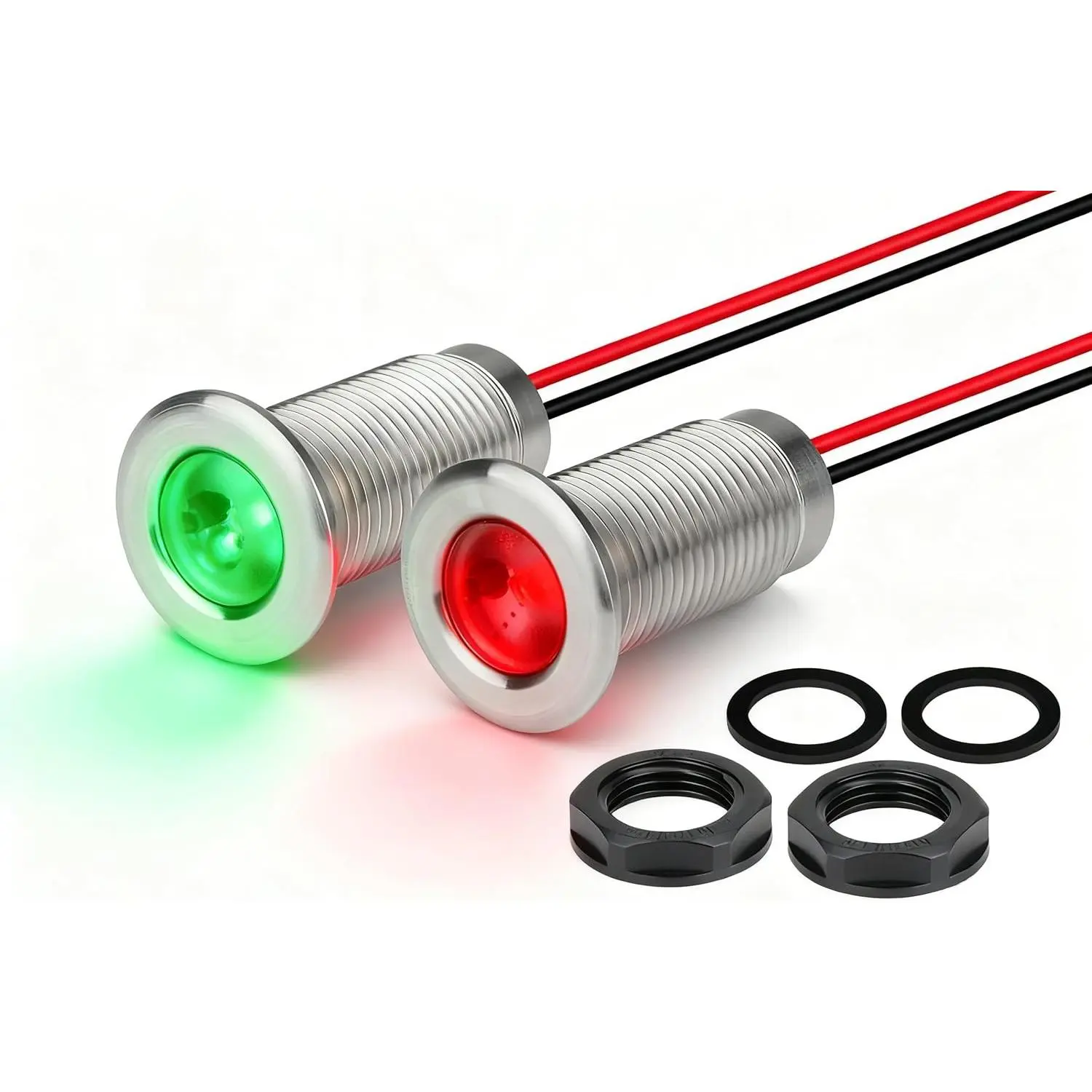 Boat Navigation Lights, Marine LED Bow Lights Red and Green, IP68 Waterproof Night Fishing Deck Lighting for Pontoon Bass Dinghy Jon