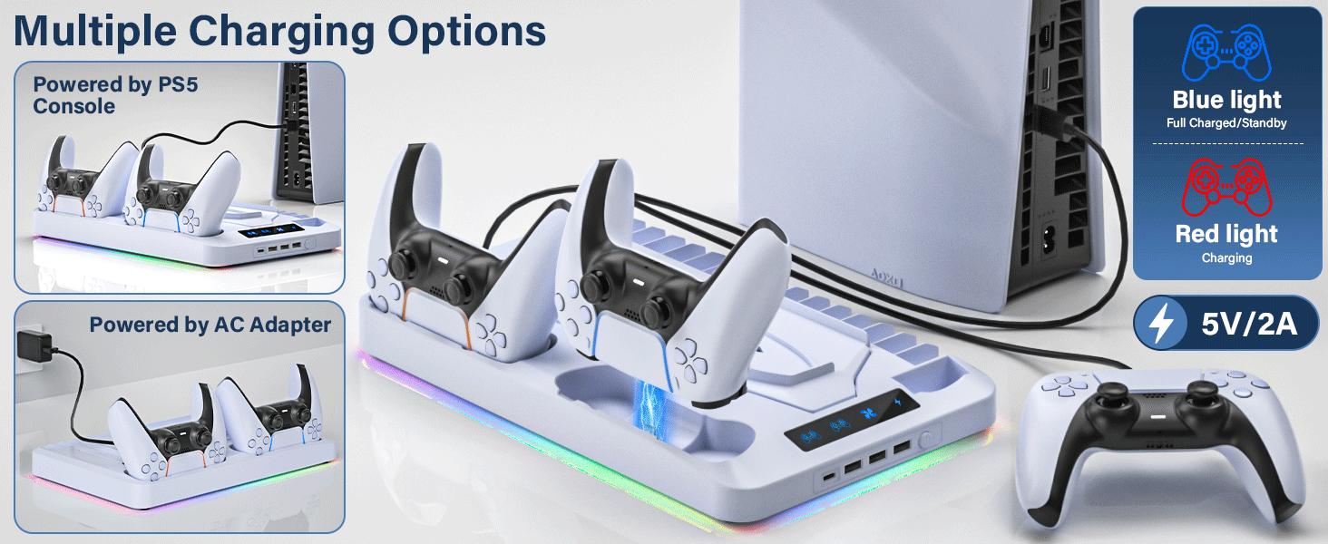 2026 Upgraded Cooling Station for PS5/Slim Console with Dual PS 5 Controller Charger,Dual Tubor Fan,3 USB Hubs 2026 Upgraded Cooling Station for PS5/Slim Console with Dual PS 5 Controller Charger,Dual Tubor Fan,3 USB Hubs