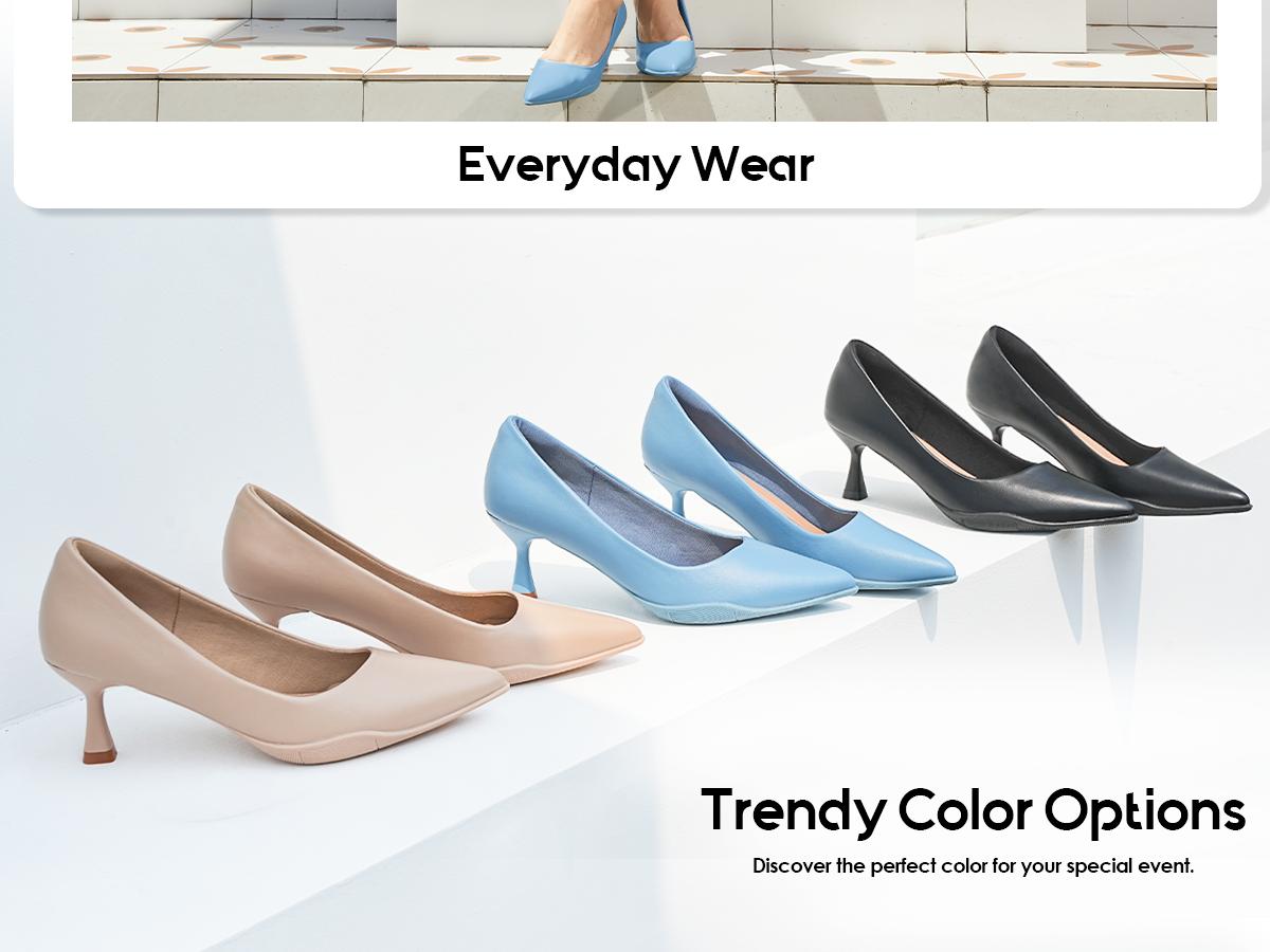 Women Comfortable Pumps Dress Shoes Pointed Running Heel Work Sneaker Heels Elegant Footwear