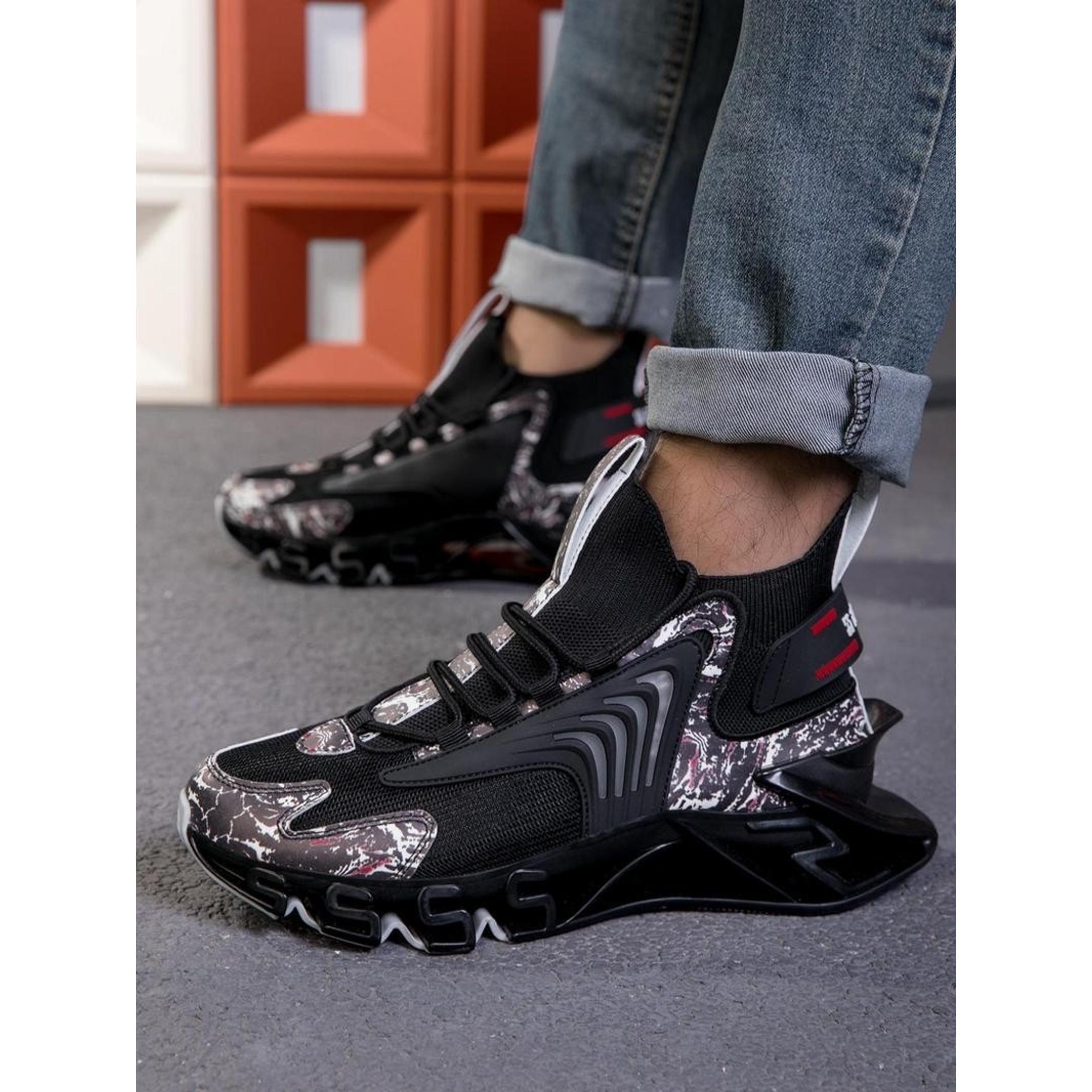 Men's Fashionable Lace Up Front Mesh Trainer Shoes,  Workout Sneakers, Casual Sports Shoes, Breathable Comfortable Sports Running Shoes, Male All-match Round Toe Designer Athletic Shoes for Daily Wear