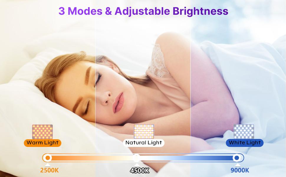 LED Selfie Light, 60 LED 3000mAh Rechargeable Phone Fill Light with 3 Light Modes, 10-Level Brightness, Portable Light with Front & Back Clip for Video Conference, , Phone, iPhone, IPad, Laptop, Makeup, Live Stream, Vlog