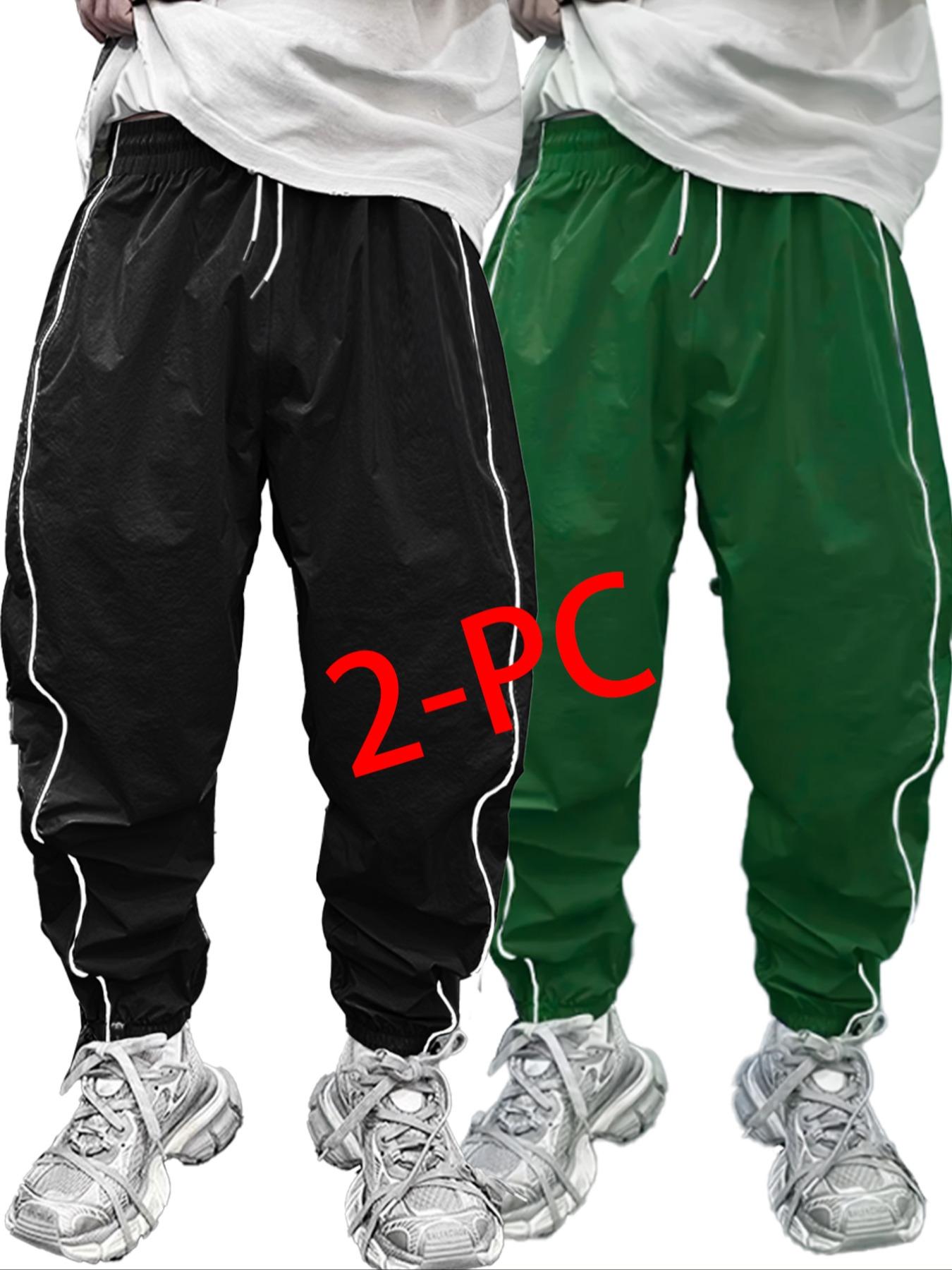 Men's Elastic Waistband Pants, Side Stripe Design, Casual Daily Wear, Comfortable & Versatile, Perfect for Everyday