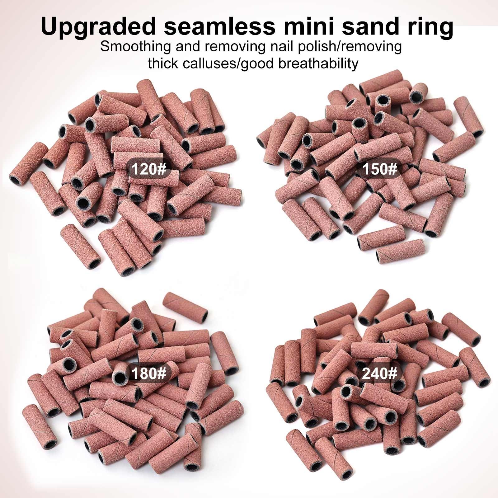 Nail Drill Bits Sanding Bands, 50/100pcs Coarse Fine 120/150/180/240 Grit, 3.1mm Mini Mandrel, Acrylic Nails Gel Manicures Pedicure