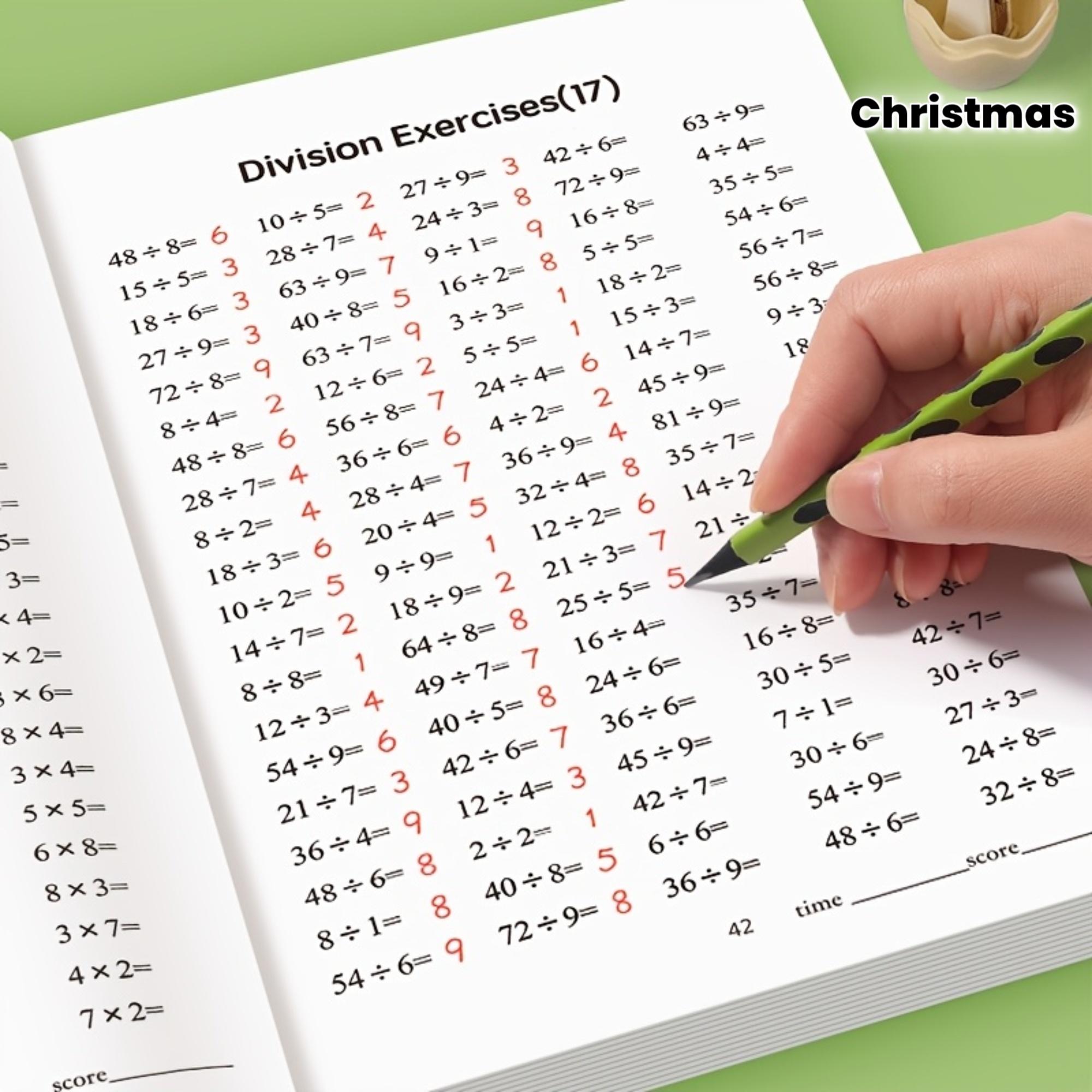 Multiplication and Division Workbook (9x9) To Improve Calculation Skills, Handwritten Math Books, Educational Tools, School Supplies and Christmas Gifts, Classroom Activities, Home Learning Materials, Math Workbooks.