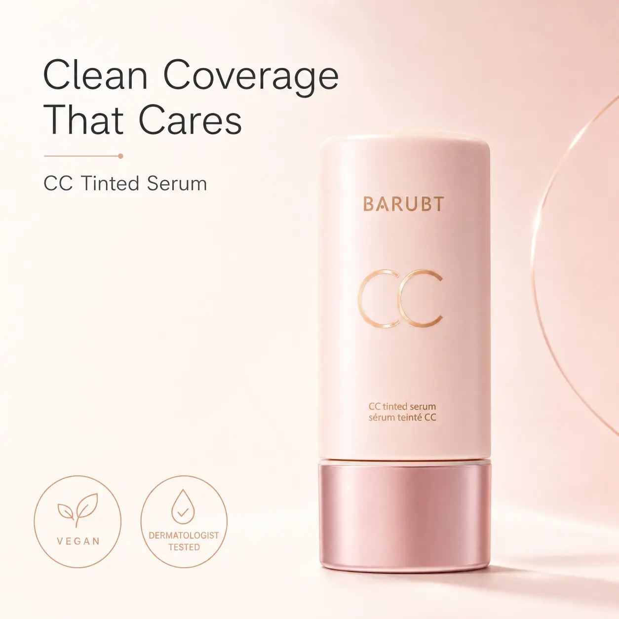 Barubt Color Correcting Tinted CC Serum, 24h Hydrating Waterproof Concealer, Lightweight Makeup Base, Adapts to All Skin Tones