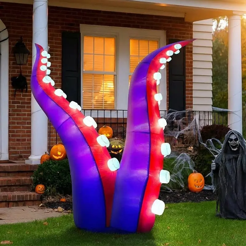 6-Foot Halloween Inflatable Octopus Tentacle Decoration,  36 LED Lights, Perfect for Halloween Parties, Outdoor Gardens, Lawn Decorations