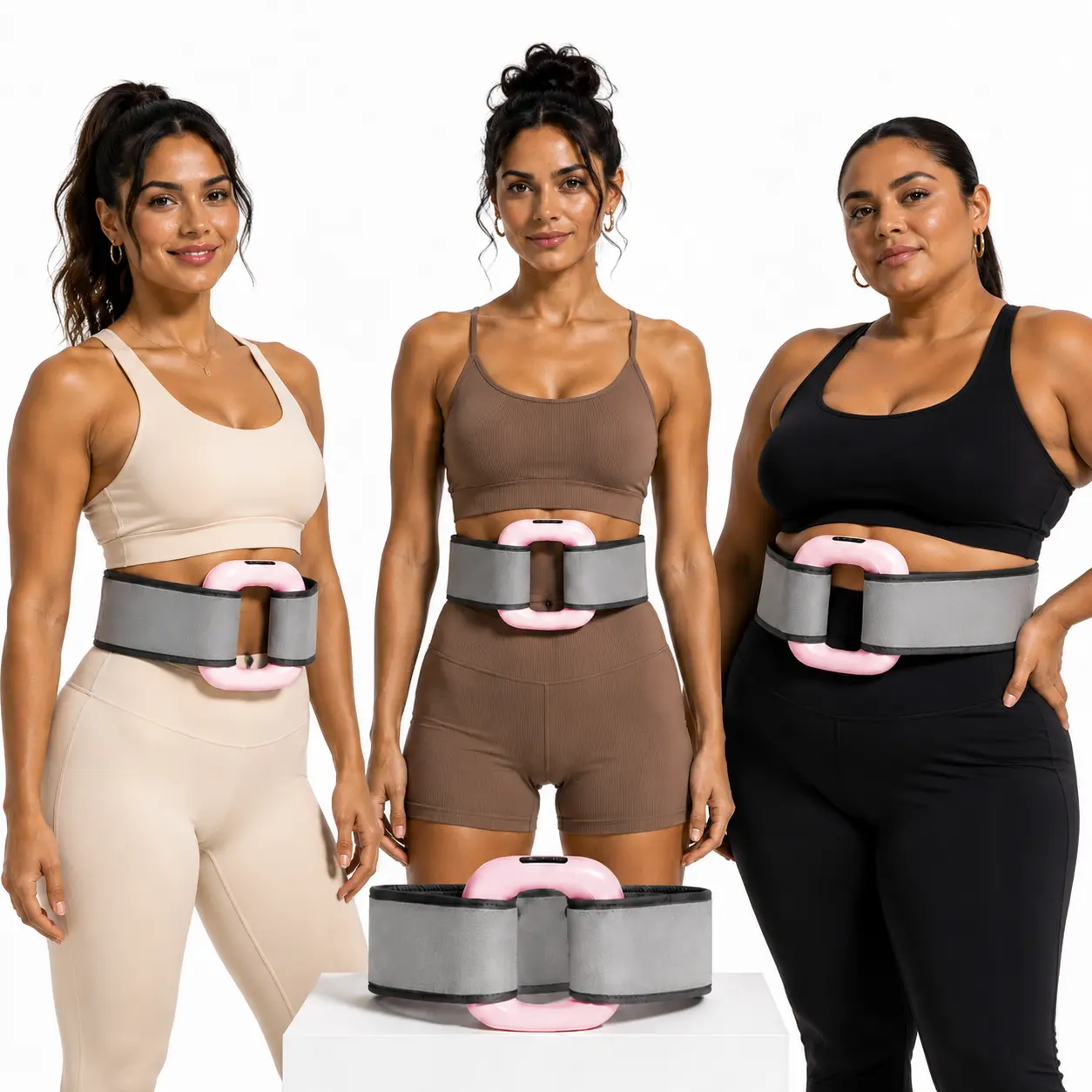Cordless Mini Fascia Ring Massager 2026 - Unisex Daily Muscle Massage Device with Adjustable Long Strap, High-Density Multi-Pulse Hands-Free Tool for Waist & Back, Breathable Knit Portable Fitness Gift for Family