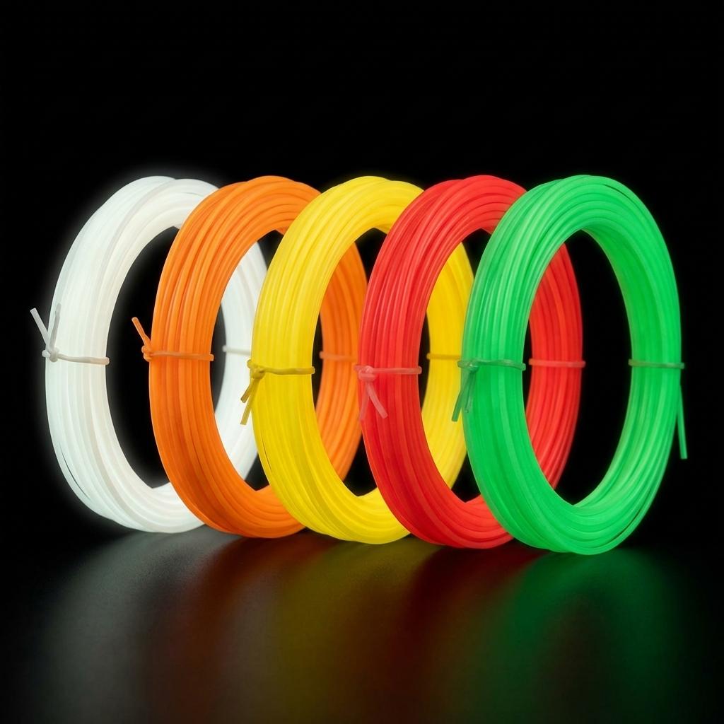 Multicolor Glow-In-The-Dark 3D Pen Filament 1.75mm, 5 Rolls Total 25m, Long-Lasting Night Light, Ideal for DIY and School Projects