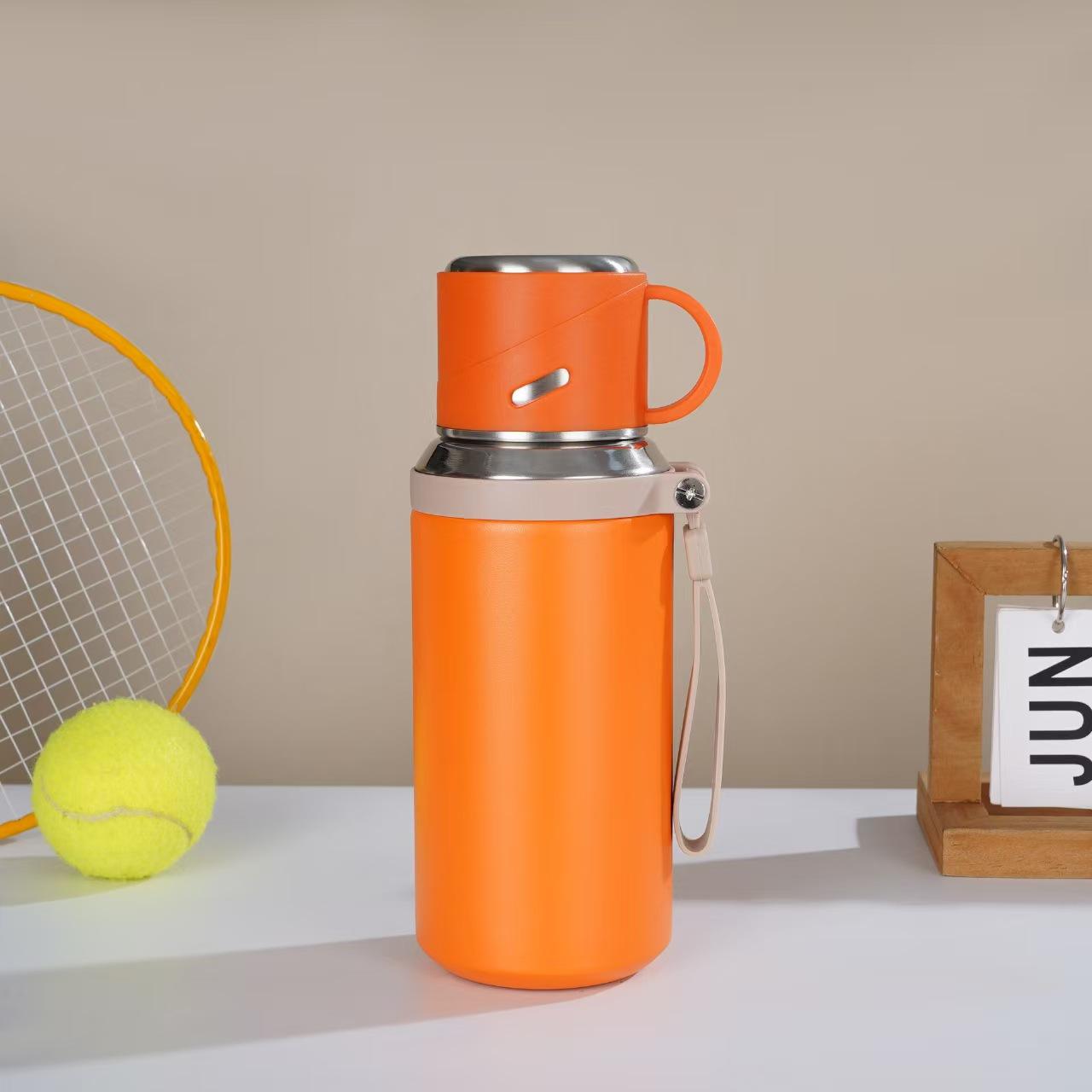 20.29oz Stainless Steel Water Bottle with Dual-Layer Insulation Leak-Proof Lid, Ideal for Camping Office Gift, Cold & Hot Use, Flasks