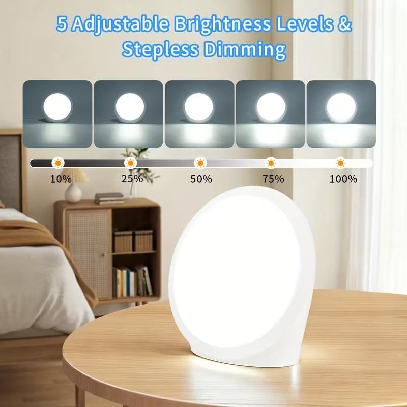 LED Sunlight Lamp Simulates Natural Light, Touch Control with Memory Function, Adjustable Brightness Levels, Portable Home Office Use