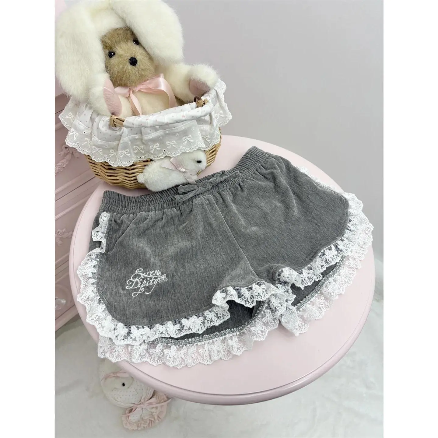 Winter Knit Kawaii Sweet 2 Piece Sets Women Woolen Cartoom Embroidery Design Sweater + Chic Pants Female Korean Popular ​Clothes