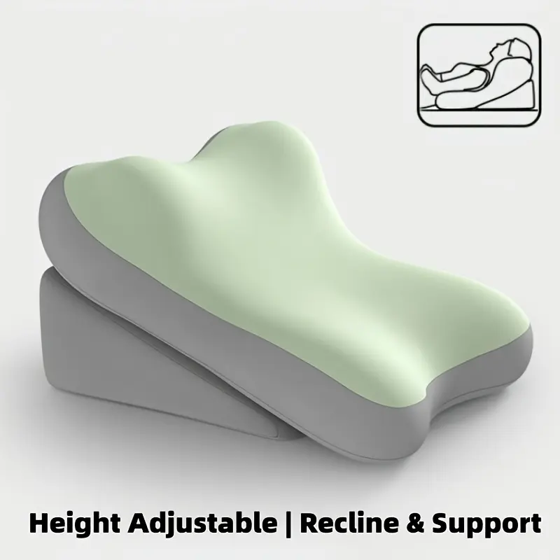 Ergonomic mattress pillow, adjustable memory cotton backrest for reading, 2-piece split support pillow for bed rest, anti slip waist and neck pads, suitable for home office and relaxation, Adjustable padded backrest