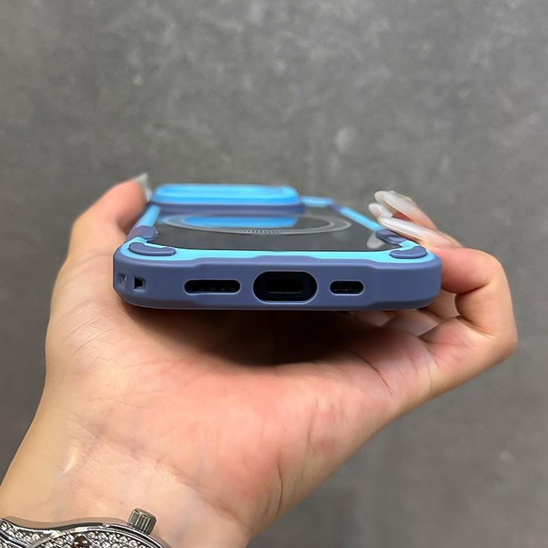 Premium Transparent Protective Case for Iphone 17 16, 15, 14, 13 Pro Max Air Plus, Featuring Magnetic Attachment And a Camera Lens Stand  Compatible with Magsafe