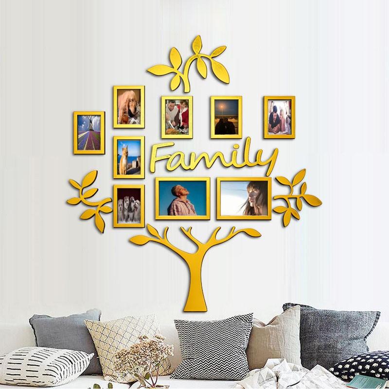 3D Acrylic Photo Frame Wall Decor, 1 Set DIY Photo Collage Gallery Wall Sticker, Wall Decor for Home Office Wedding School, Ornaments