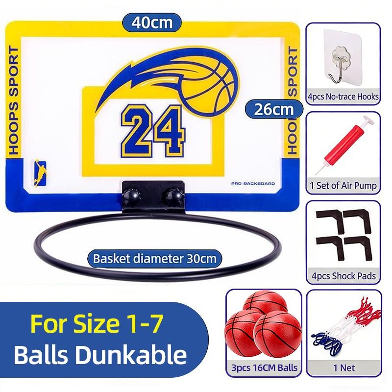 Indoor Basketball Hoop for Kids, Office Door Basketball Hoop, Mini Basket for Teens and Adults, Includes 1-3 Balls, Perfect for Room Doors, Home Workout Equipment, Indoor Basketball Set