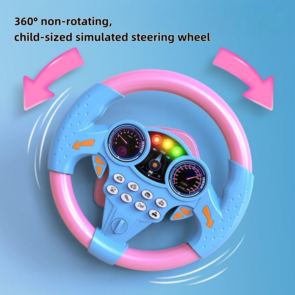 Simulated Driving Controller, Portable Simulated Driving Steering Wheel Copilot Play Toy, Children's Educational Sounding Toy, Small Steering Wheel Toy Gift, Funny Interactive Driving Wheel with Music Steering Wheel Toy Driving Games