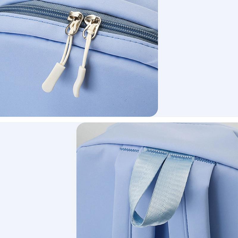 Jesus Letter Pattern Backpack & Pencil Case Set, Large Capacity Commute Backpack, Simple Solid Color with Multiple Colors, Ergonomic Shoulder Straps