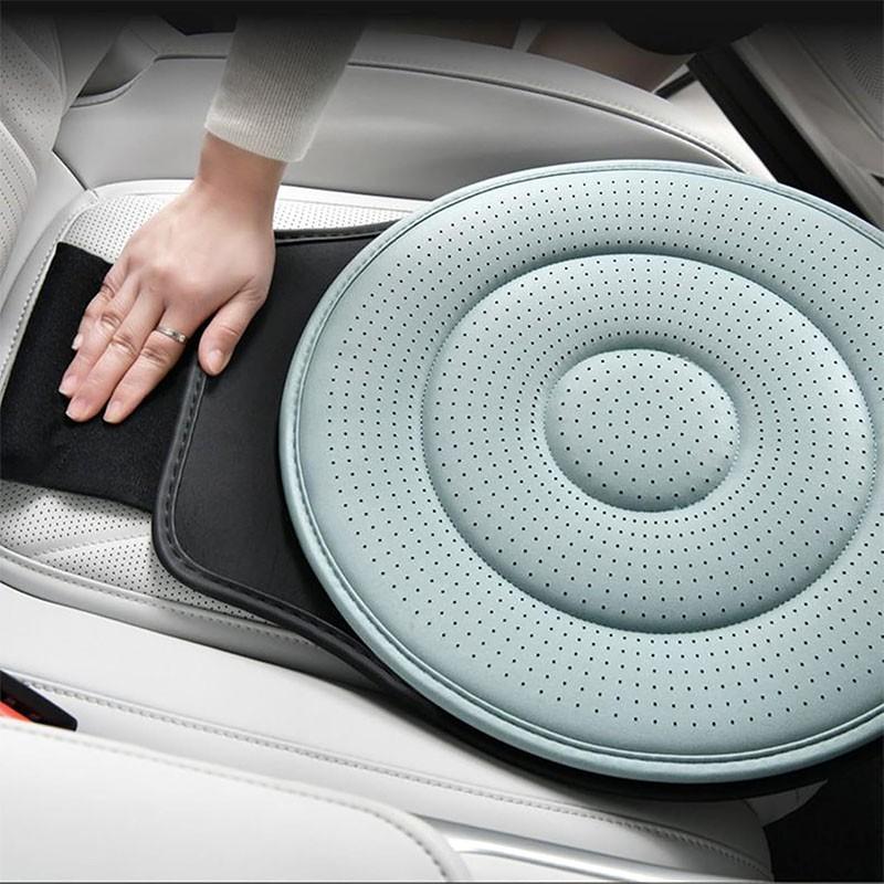 Rotating Car Seat Cushion, 360° Full Rotation, 53x40cm, an Ti-Slip Seat Pad, Moisture-Wicking Cushion, Ergonomic Support, for Driver, SUV, Truck, Elderly, Senior, Travel, Commute, Automotive