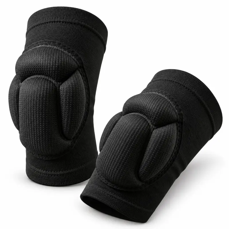 Work Knee Pads, Slip-On Padded Knee Sleeves for Flooring Prep, Carpentry & Home Repairs, Black, 1 Pair