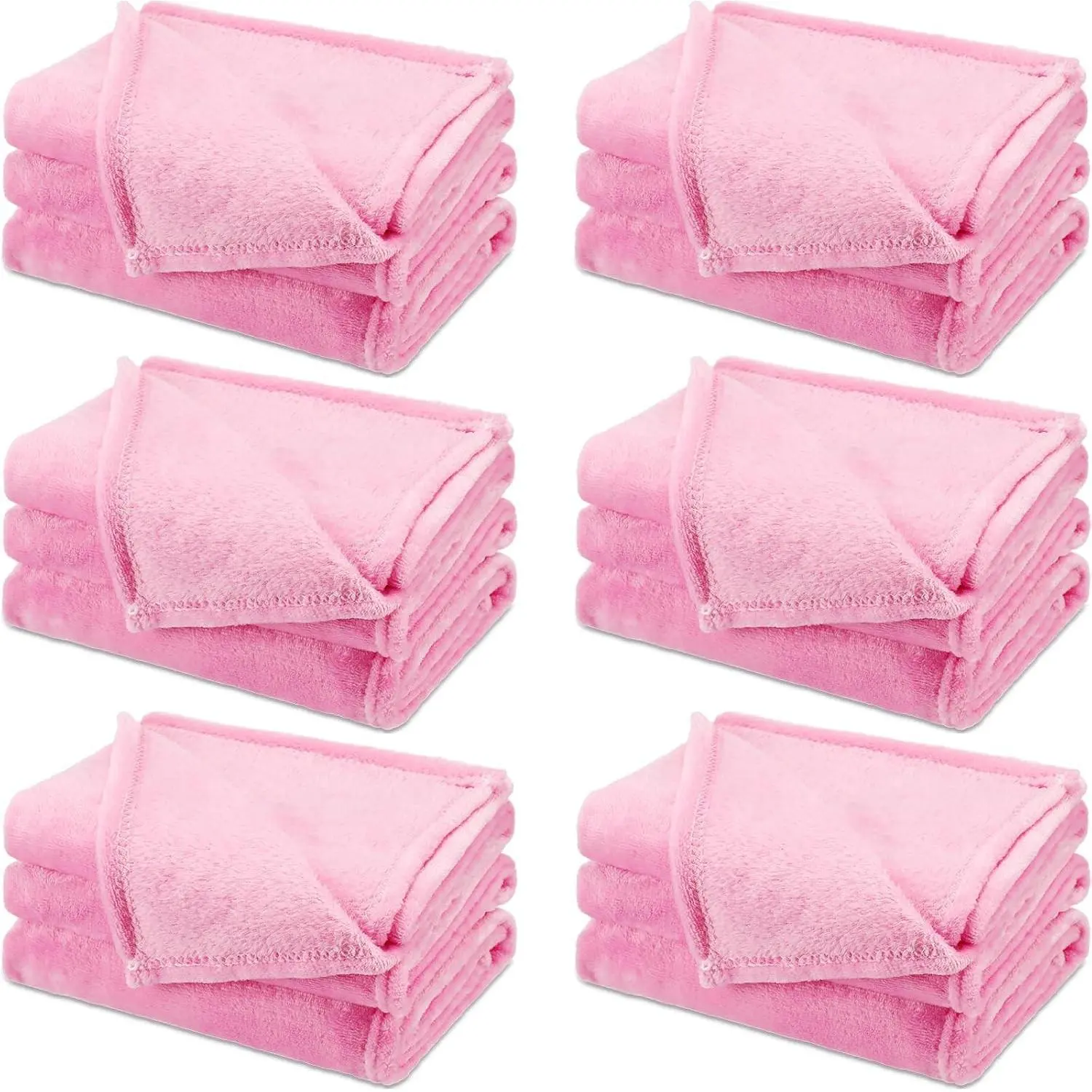 6 Pcs Fleece Throw Blanket Bulk for Kids Girl Soft Plush Flannel Throw Sleepover Slumber Movie Night Galentine's Graduation Party Office(Pink,40 x 60 Inch)