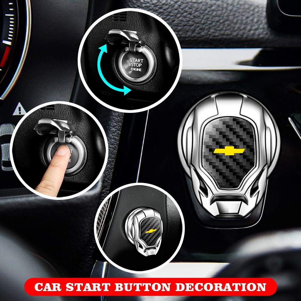Chevrolet Car Interior Engine Start Button Protective Cover, Car Engine Start Button Cap, Engine Start/Stop Switch Decorative Button Cover, Flip-Open Automotive Style Design, Car Accessories.