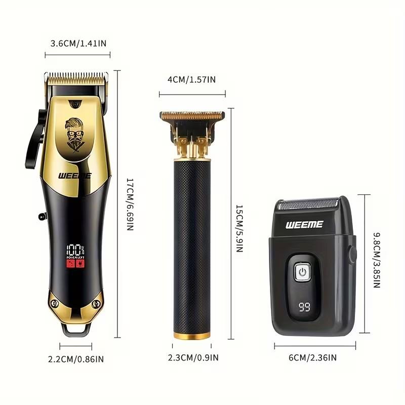 WEEME Men'S Professional Haircut Set, Rechargeable Cordless Hair Clipper & Grooming Kit, Electric Shaver & Beard Trimmer, Cordless Trimmers Kit, Cordless Portable, Precise Trimming, Kit For Home Travel Daily Styling, Holiday Gift For Boyfriend Or Father