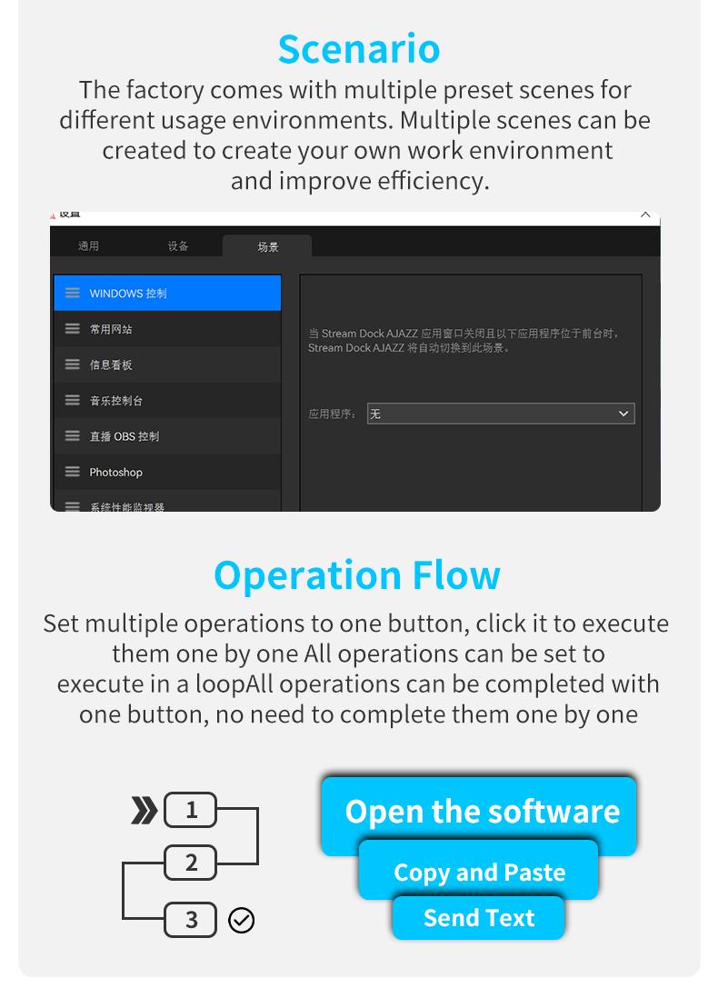 AJAZZ AKP05E Desktop Streaming Controller Programmable LCD Button Multi functional Knob Touch Screen Operation 0-60 ° Adjustable Bracket Compatible with Win/Mac Office Live Streaming Multi scene Application USB Controller