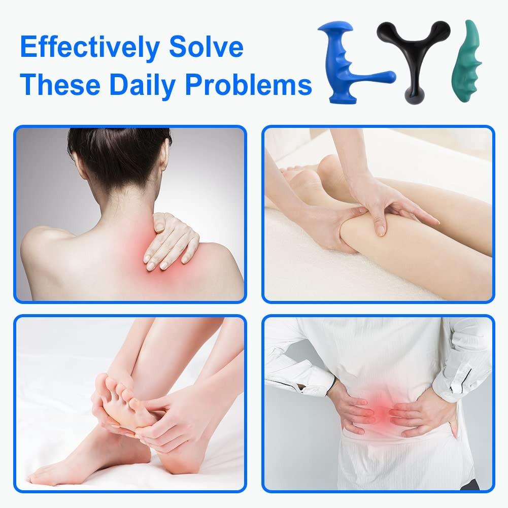 3pcs Thumb Saver Massage Tools, Deep Tissue Massager & Trigger Point Tool, Manual Reflexology Equipment for Neck/shoulder/back/foot Therapy, Body Care