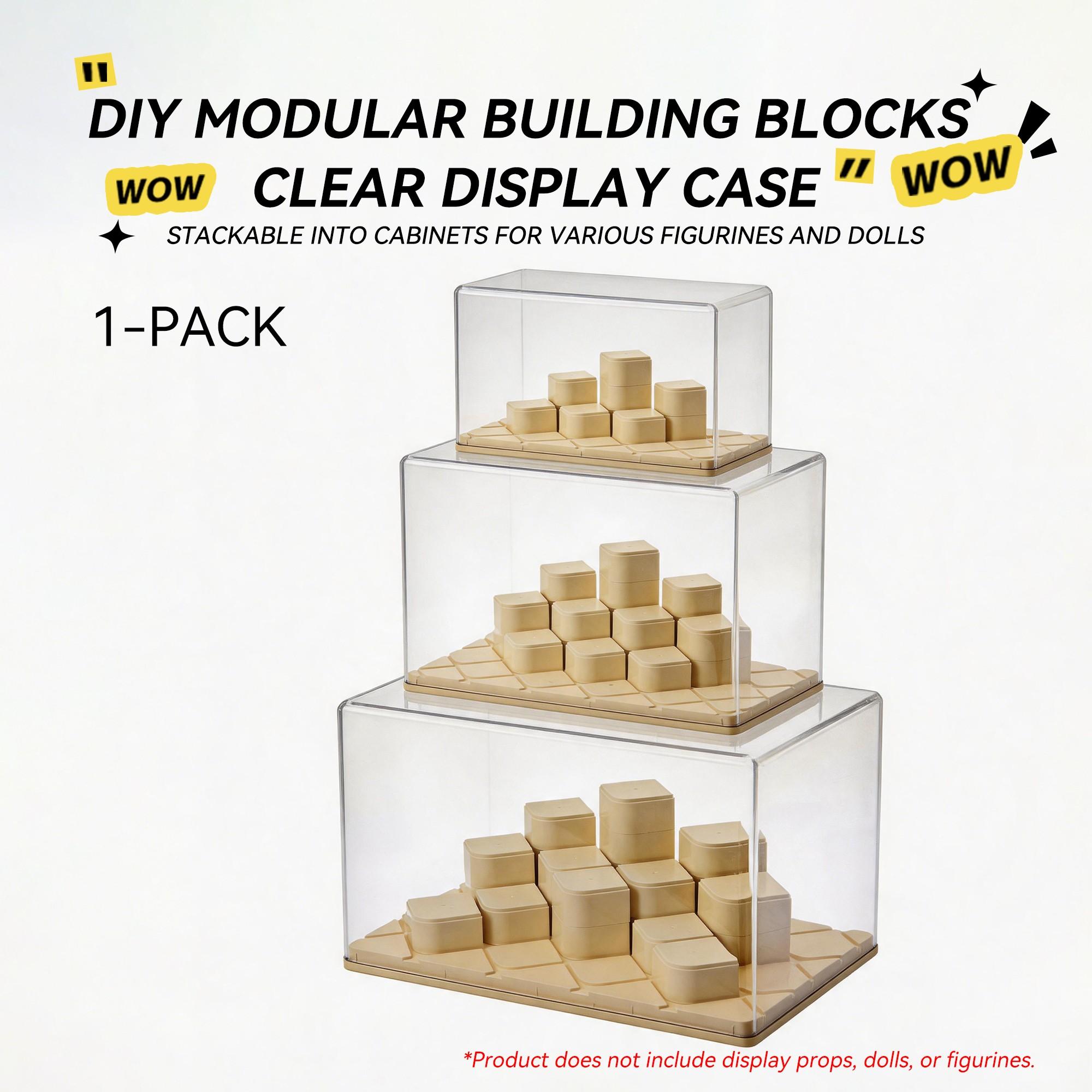 Transparent DIY Block Storage Box, Dust-Proof Moisture-Resistant, Stackable, Ideal for Collectibles, Cosmetics, Jewelry Display