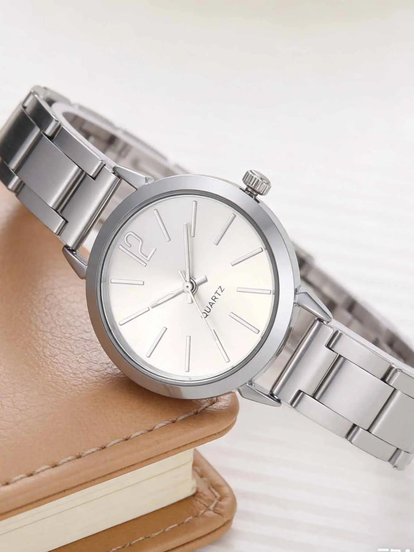 Fashionable quartz women's watch, luxurious and simple circular dial, elegant style, suitable for all seasons