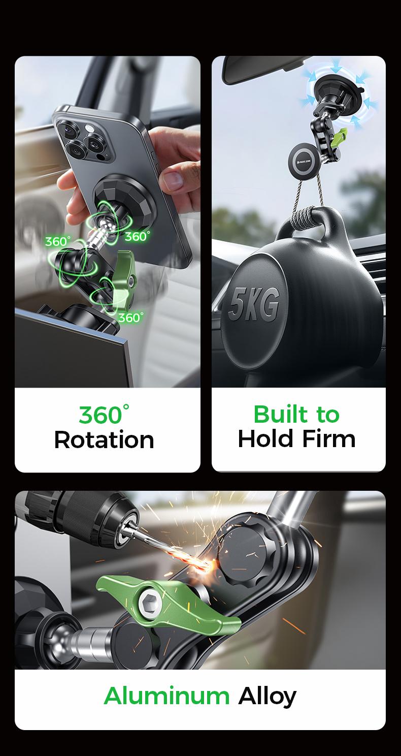MAGIC JOHN High Performance Ultra Durable Car Phone Holder Easy Install