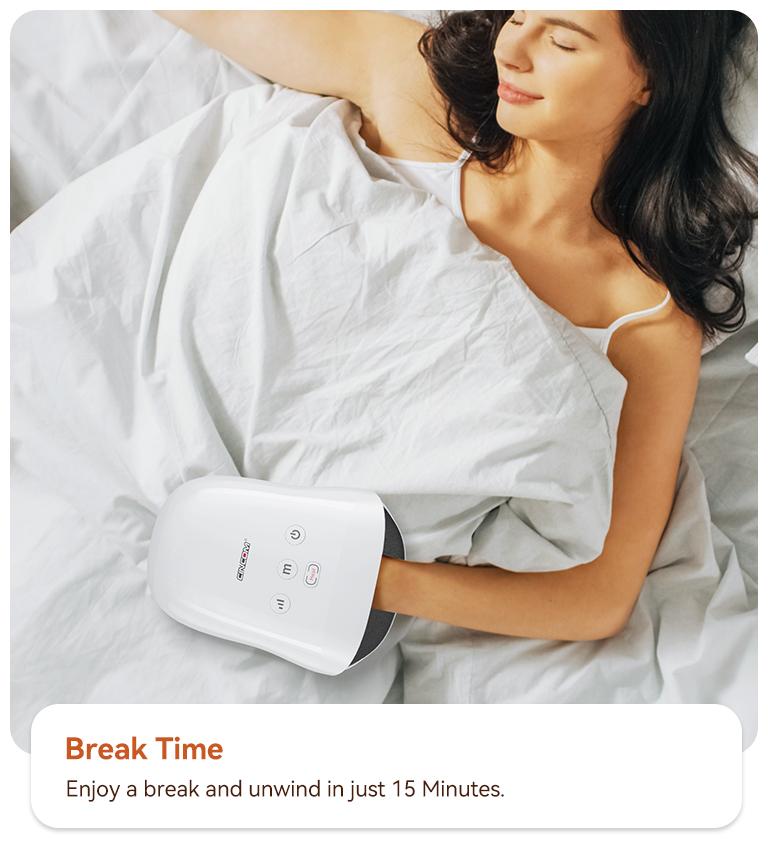 CINCOM Portable Hand Massager (WHITE), Cordless, with Comfort Heat and Gentle Massage, Adjustable Settings, Auto-Off Feature, Rechargeable, Perfect for Daily Relaxation, Ideal Gift