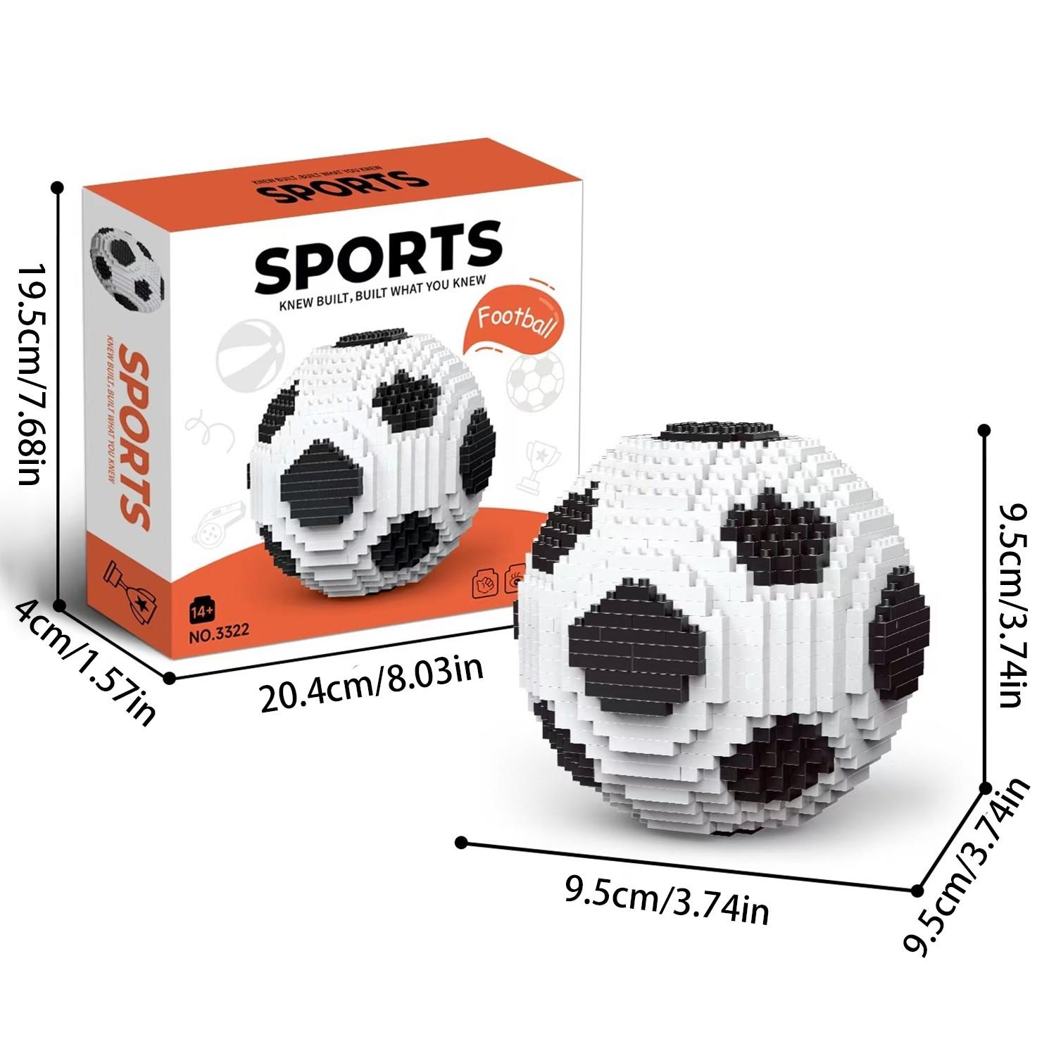 Football Building Blocks Set, 850 Pieces Stem Educational Toy for Kids Aged 8+, Micro Particles Construction Kit, Unisex Gift