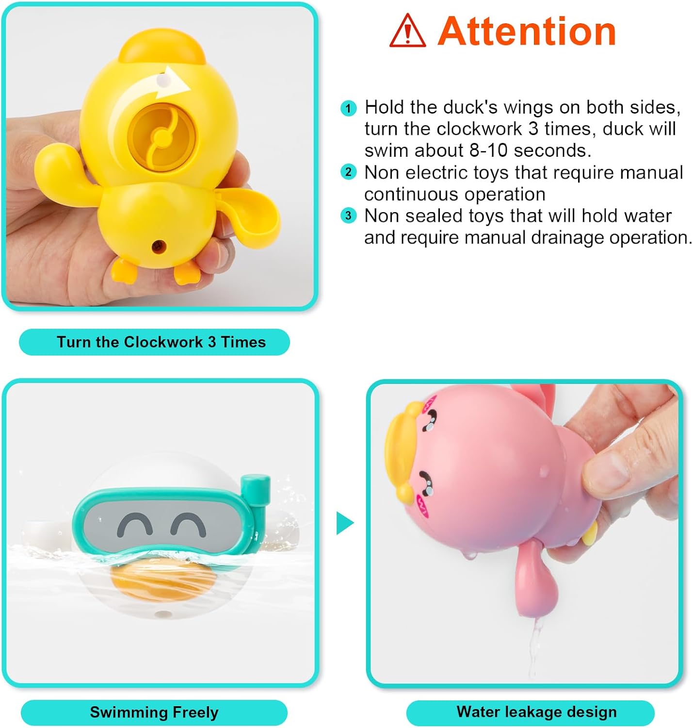 2 Pack Swimming Baby Bath Toys, Water Pool Floating Wind Up Toys 2 Pack Swimming Baby Bath Toys, Water Pool Floating Wind Up Toys