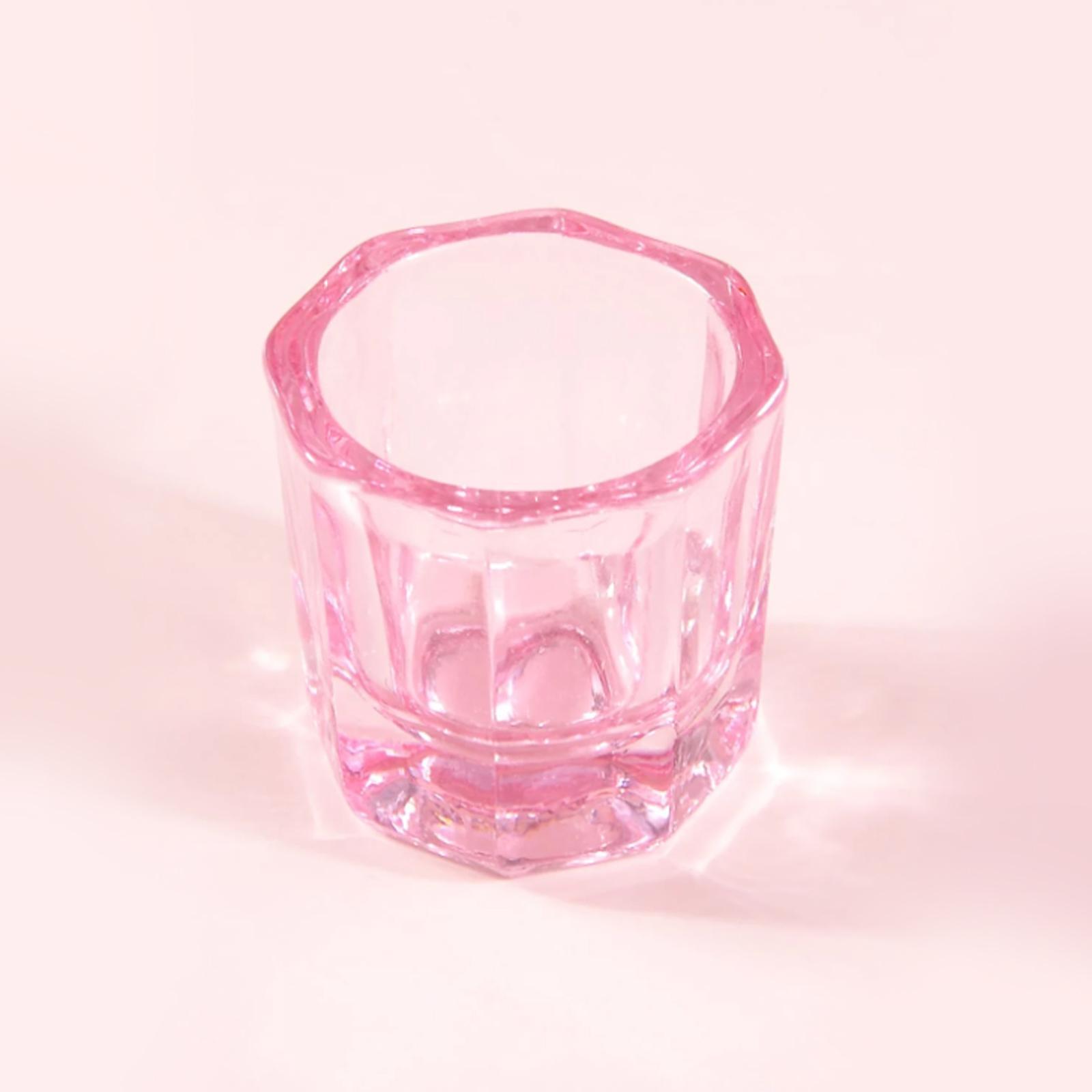 Nail Art Acrylic Nail Brush Cleaning Cup 2-Piece Set Glass Crystal Bowl Grinding Bowl Transparent Glass Gel Mixing Cup Nail Art DIY Palette Crystal Powder Mixer Professional Nail Care Tool Cute Creative Gift